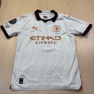 Puma Manchester City 2023-24 Away Jersey Walker 2 White Maroon Mens Medium